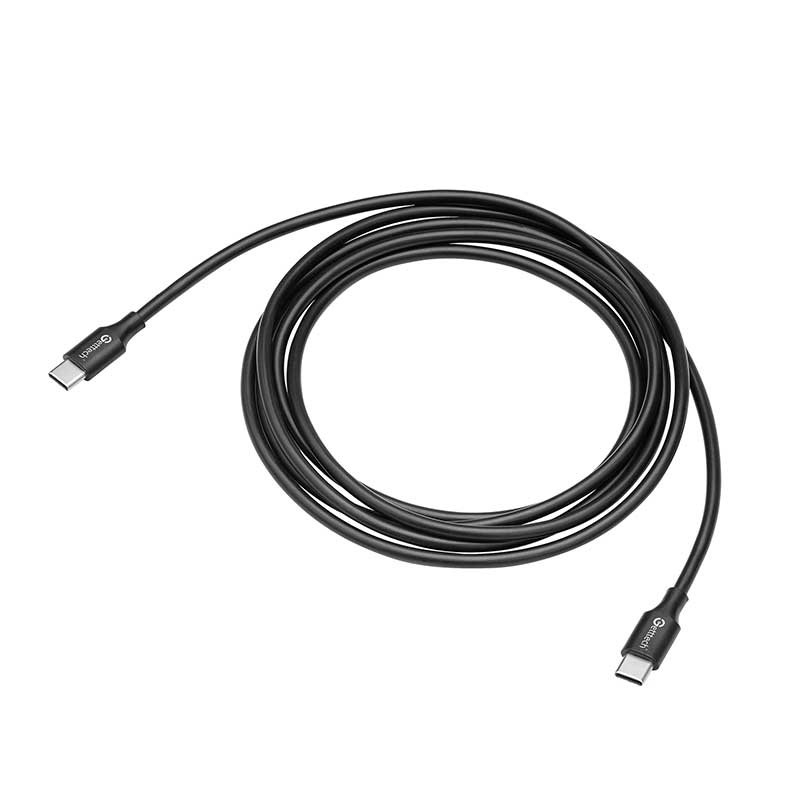GETTTECH CABLE USB C A USB C VELOCIDAD DE TRANSFERENCIA RAPIDA - 2 METROS, COMPATIBLE CON DIFERENTES DISPOSITIVOS, COLOR NEGRO MOD. GCU-UCQC-01