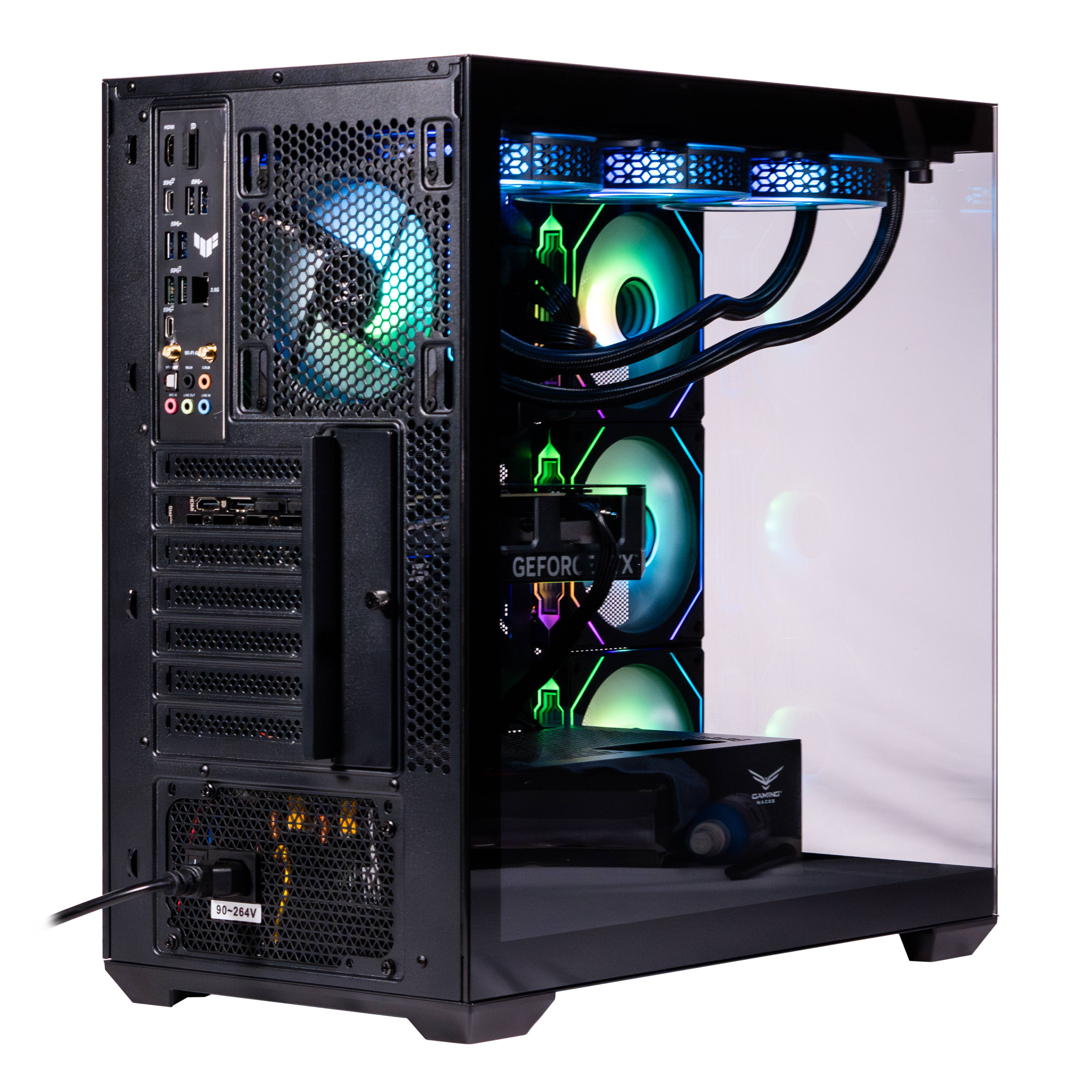 NACEB GABINETE GAMER MEDIA TORRE Cristal templado - ATX, MicroATX, Ventiladores 3 Frontales, 1 Posterior ARGB, USB 3.0x2 HD Audio/Micrófono x1 color negro N