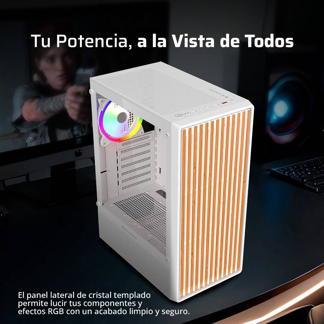 Gabinete Gamer Media Torre ATX Dragonfly Wood GM580CW  Factor: ATX - Micro Atx - Mini ITX