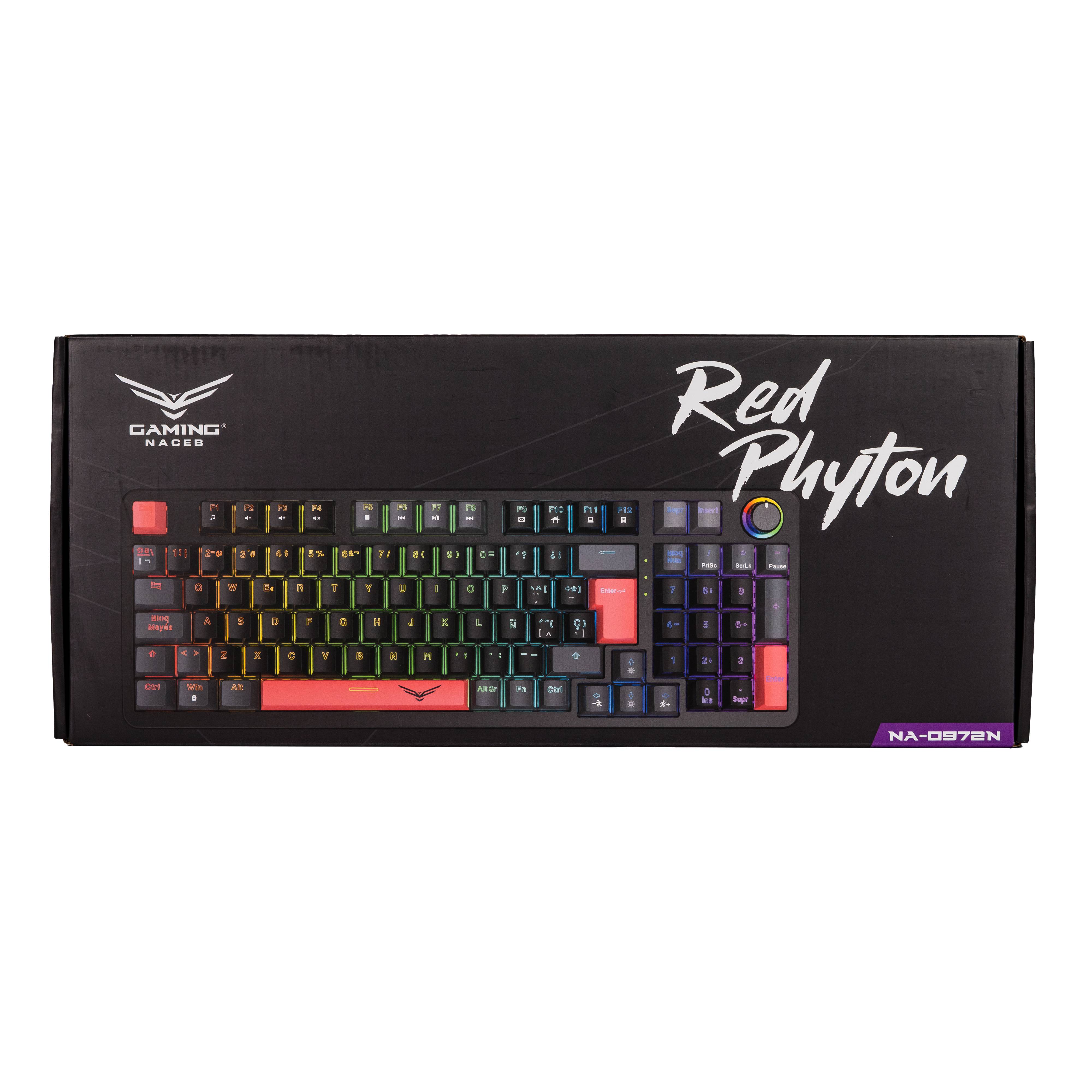 NACEB TECLADO MECANICO GAMER SWITCH RGB RED PHYTON NA-0972N -