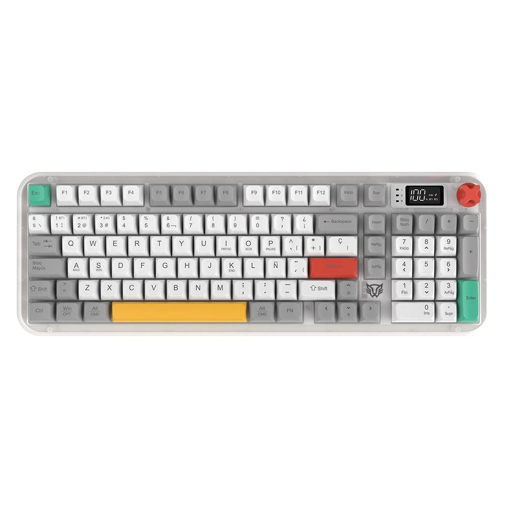 Teclado Gamer Inalámbrico WARSTRIKE FROST KG500FI Balam Rush Pantalla Digital -