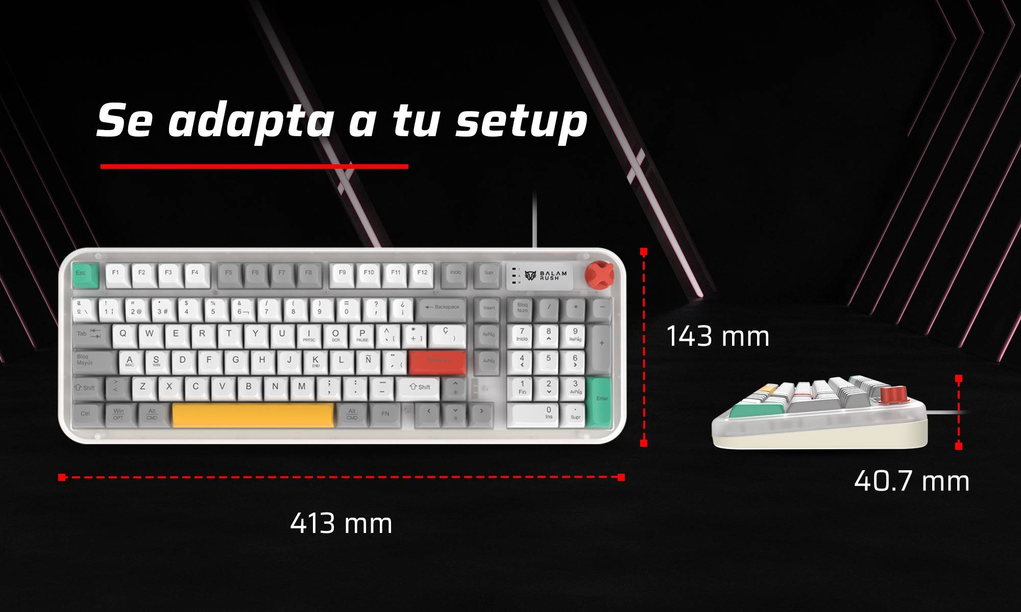 Teclado Gamer Alámbrico WARSTRIKE FROST KG500F Balam Rush -