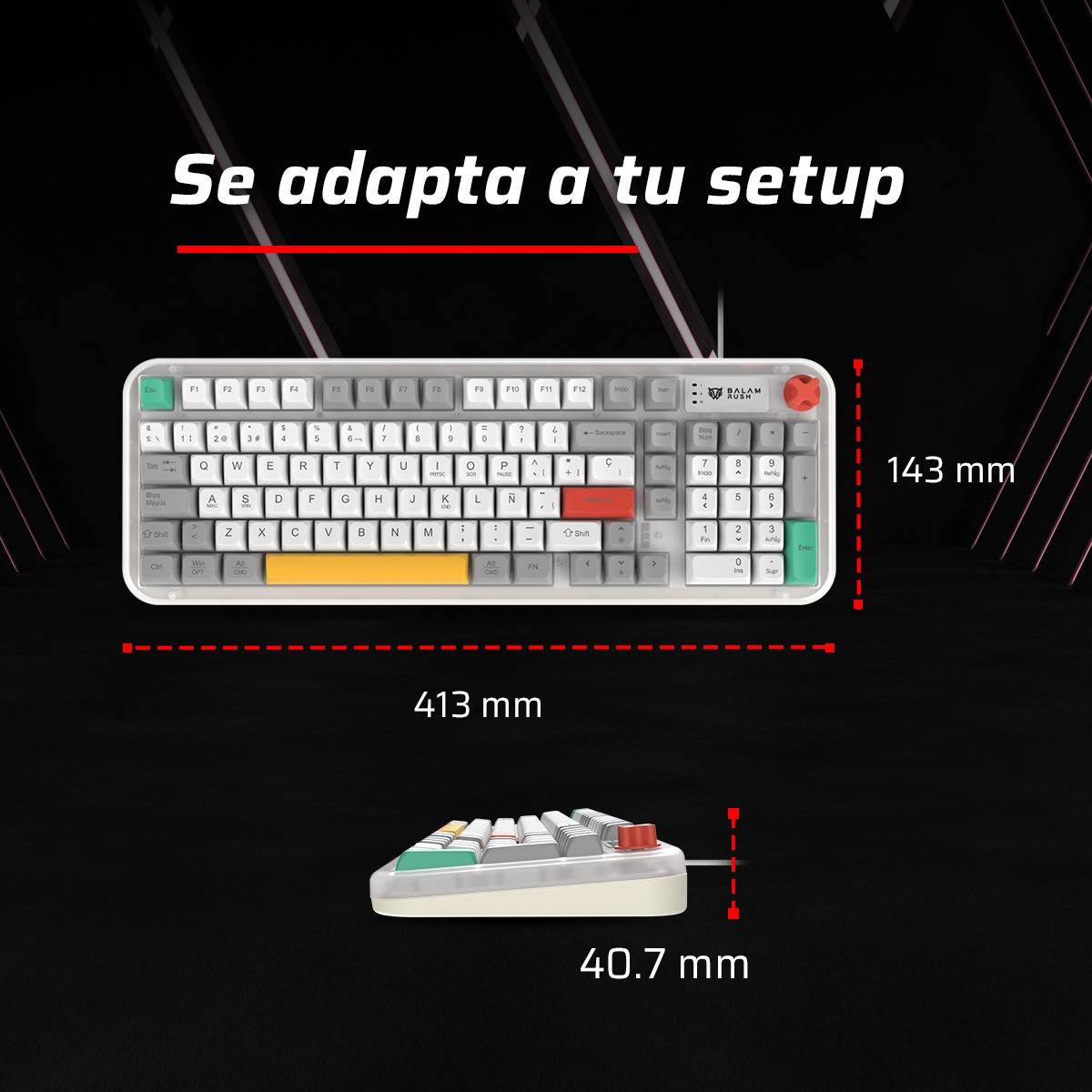 Teclado Gamer Alámbrico WARSTRIKE FROST KG500F Balam Rush -
